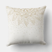 Elegant Gold Mandala Stippen Design Kussen (Achterkant)