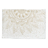 Elegant Gold Mandala Stippen Design Kussensloop (Achterkant)