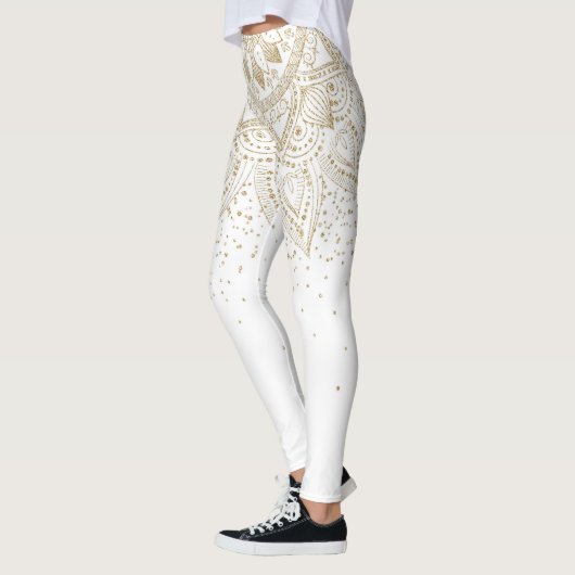 Elegant Gold Mandala Stippen Design Leggings (Links)