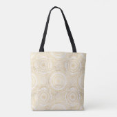 Elegant Gold Mandala Sunflower White Pattern Draagtas (Achterkant)