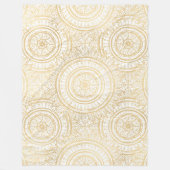 Elegant Gold Mandala Sunflower White Pattern Fleece Deken (Voorkant)