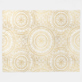 Elegant Gold Mandala Sunflower White Pattern Fleece Deken (Voorkant (Horizontaal))