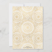 Elegant Gold Mandala Sunflower White Pattern Kaart (Achterkant)