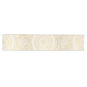 Elegant Gold Mandala Sunflower White Pattern Medium Tafelloper (Horizontaal)