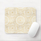 Elegant Gold Mandala Sunflower White Pattern Muismat (Met muis)