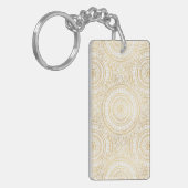 Elegant Gold Mandala Sunflower White Pattern Sleutelhanger (Voorkant Links)