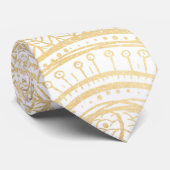Elegant Gold Mandala Sunflower White Pattern Stropdas (Opgerold)