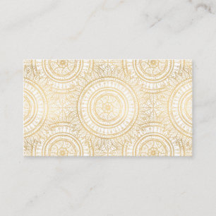 Elegant Gold Mandala Sunflower White Pattern Visitekaartje