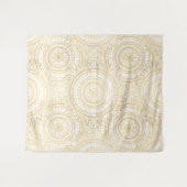 Elegant Gold Mandala Sunflower White Pattern Wandkleed (Voorkant (horizontaal))