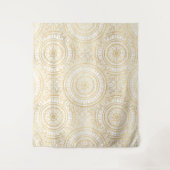 Elegant Gold Mandala Sunflower White Pattern Wandkleed (Voorkant)