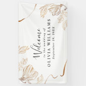 Elegant Gold Marble Floral Greenery Banner (Verticaal)