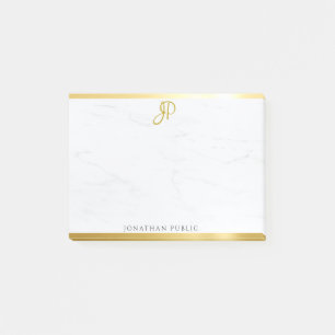 Elegant Gold Marble Modern Clean Design Sjabloon Post-it® Notes