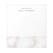 Elegant Gold Marble Monogram van het bureau van Notitieblok (Voorkant)