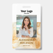 Elegant Gold Marble Professional Badge (Voorzijde)