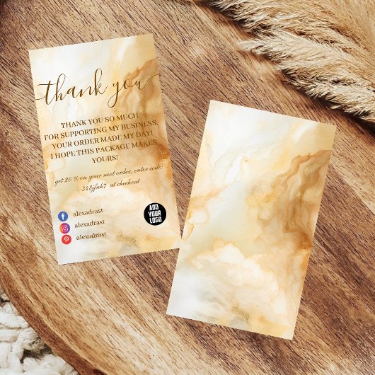 Elegant Gold Marble Professional Bedankkaart