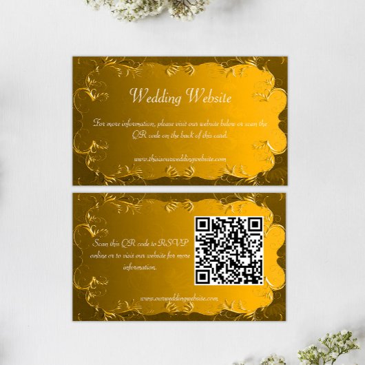 Elegant Gold Mariage Website Carte de boîtier