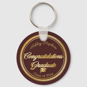 Elegant Gold   Maroon Afstudeerder Pet 2023 Sleutelhanger