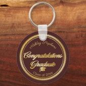 Elegant Gold | Maroon Afstudeerder Pet 2023 Sleutelhanger (Voorkant)