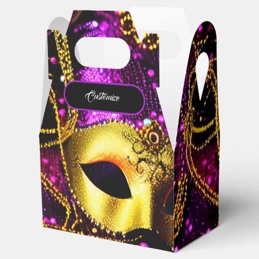 Elegant Gold Mask Gable Bedankdoosjes (Geopend)