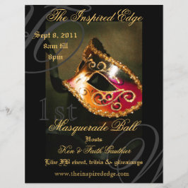 Elegant Gold Masquerade Ball Party Event Flyer