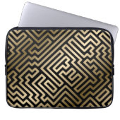 Elegant Gold Maze Geometric Luxury Design Laptop Sleeve (Voorkant)