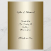 Elegant Gold, Menu Mariage noir (Dos)