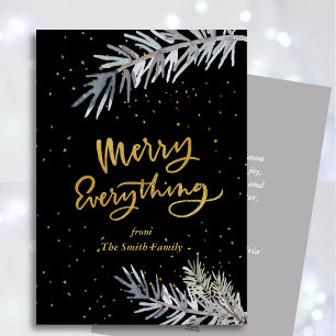 Elegant Gold Merry Alles Pine Bough Simple Feestdagenkaart