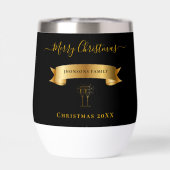 Elegant Gold Merry Christmas Personalized Tumbler (Arrière)