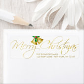 Elegant Gold Merry-kersthandschrift Etiket (Insitu)