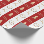 Elegant Gold Merry-kerstmonogram Cadeaupapier (Hoek)