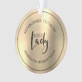 Elegant Gold Metallic Boss Lady Vastgesteld op dat Ornament (voorkant)