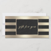 Elegant Gold Metallic Business Cadeaubon (Voorkant)