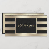 Elegant Gold Metallic Business Cadeaubon (Voorkant / Achterkant)