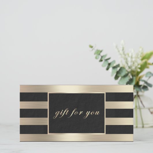 Elegant Gold Metallic Business Cadeaubon (Staand voorkant)