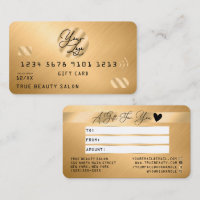 Élégant Gold Metallic Credit Logo Certificat cadea