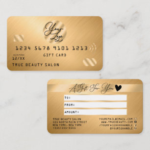 Élégant Gold Metallic Credit Logo Certificat cadea