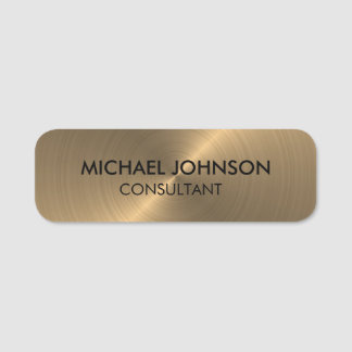 Elegant Gold Metallic Professional Business Naamplaatje