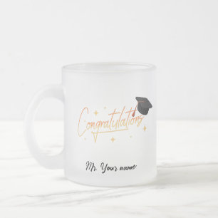 Elegant Gold Minimal Afstuderen School pet naam Matglas Koffiemok