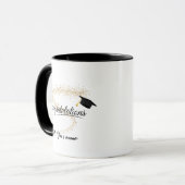 Elegant Gold Minimal Afstuderen School pet naam Mok (Voorkant links)
