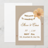 Elegant Gold Minimal Wedding Invitation | Simple & (Devant / Derrière)