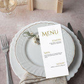 Elegant Gold Minimalist Wedding Menu Card