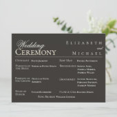 Elegant Gold Minimalist Wedding Program Timeline Menu (Staand voorkant)