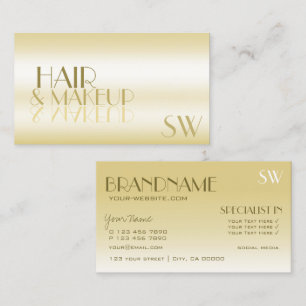 Elegant Gold Mirror Letters met Monogram Luxury Visitekaartje
