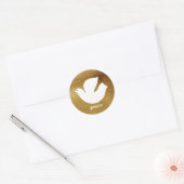 Elegant Gold Modern Peace Holiday Envelope Seal Ronde Sticker (Envelop)