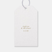 Elegant Gold Modern Weddenschap Hartelijk dank Cadeaulabel (Achterkant)