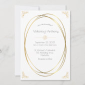 Elegant Gold Modern Wedding Invitation Kaart (Voorkant)