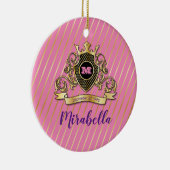 Elegant Gold Monagram Fashioned Ceramic Ornament (Rechts)