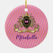 Elegant Gold Monagram Fashioned Ceramic Ornament (Achterkant)