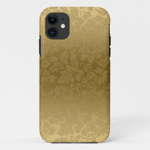 Elegant Gold Monochromatische Floral DamasPatroon iPhone 11 Hoesje
