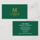 Elegant Gold Monogram and Calligraphy Visitekaartje (Voorkant / Achterkant)